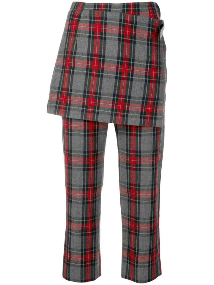 Comme Des Garçons Pre-owned 1998's Plaid Skirt Trousers - Grey
