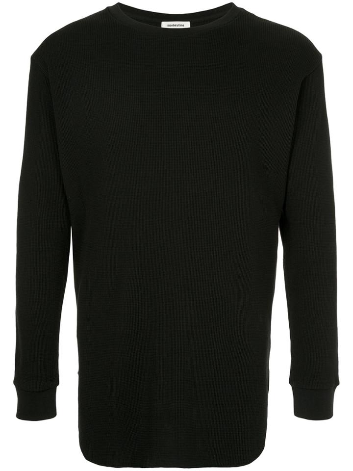 Monkey Time Oversized Long Sleeved T-shirt - Black