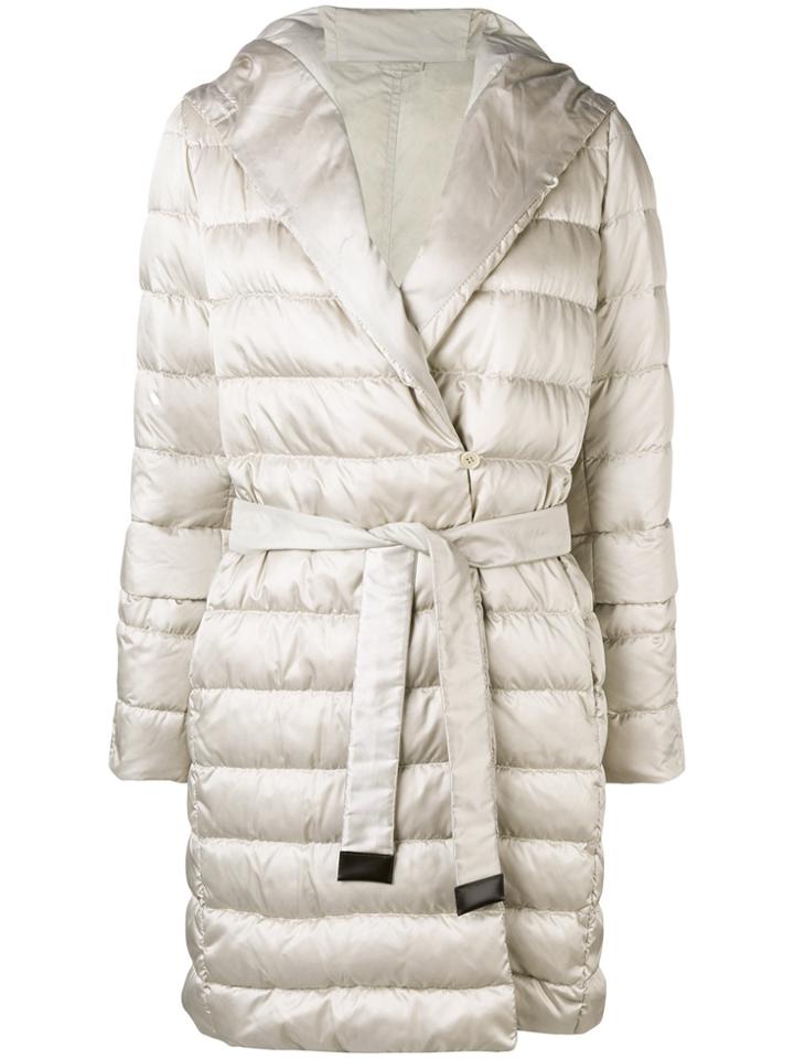 's Max Mara Belted Padded Coat - Nude & Neutrals