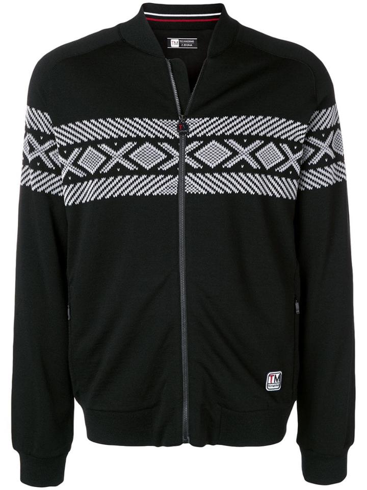 Z Zegna Zipped Knit Cardigan - Black
