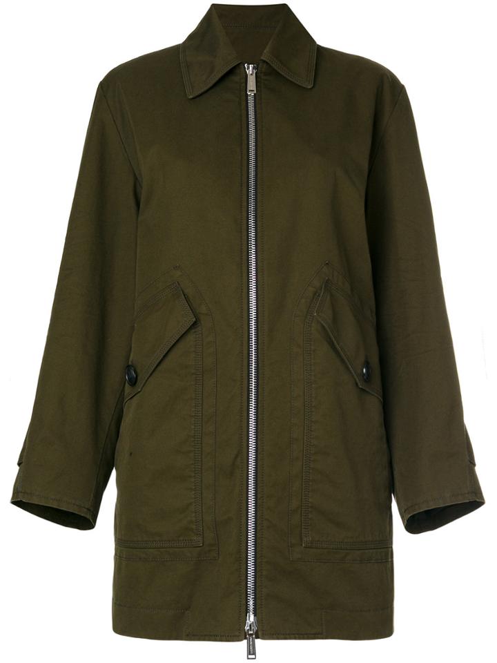 Dsquared2 Zipped Military Coat - Green