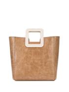 Staud Geometric Contrast Tote Bag - Brown
