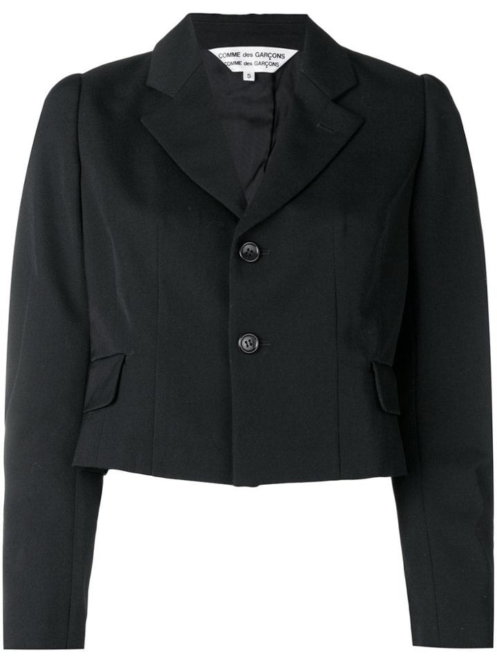 Comme Des Garçons Comme Des Garçons Cropped Fitted Blazer - Black