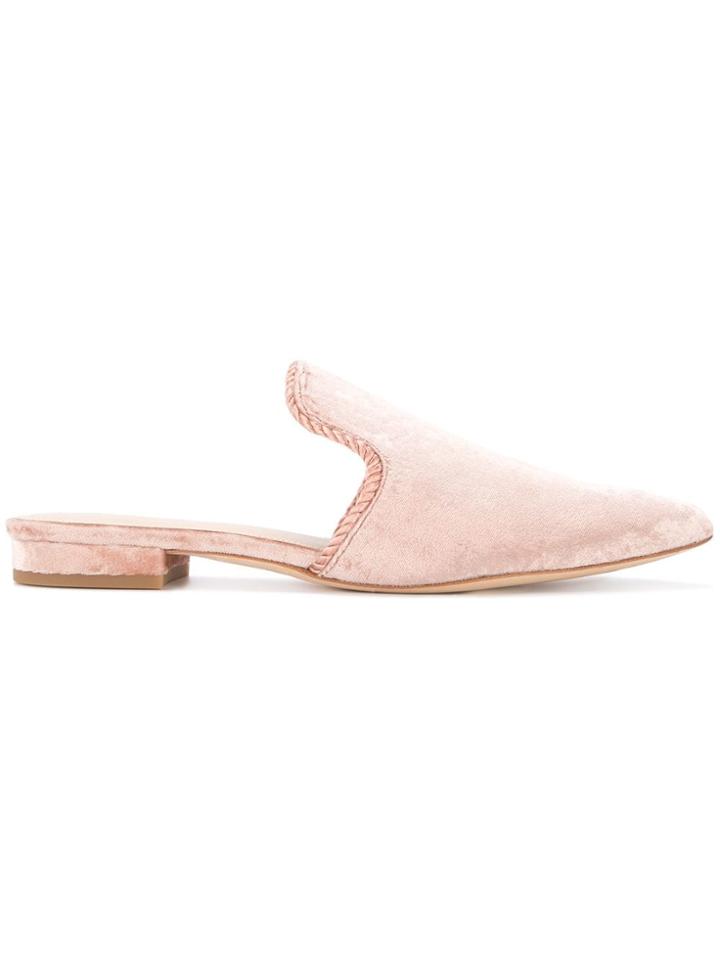 Rachel Zoe Natalie Velvet Mules - Pink & Purple