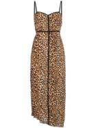 Nanushka Leopard-print Spaghetti Strap Midi Dress - Brown