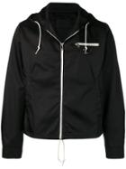 Prada Logo Plaque Zipped Jacket - Black