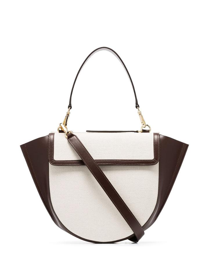 Wandler Brown Hortensia Medium Canvas And Leather Shoulder Bag