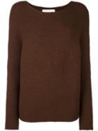 Christian Wijnants Crew Neck Jumper, Women's, Size: Medium, Brown, Nylon/spandex/elastane/mohair/alpaca