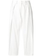 Yohji Yamamoto High Waist Pleated Trousers - White