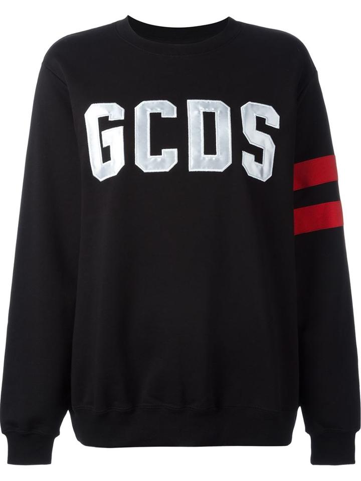 Gcds Logo Patch Sweatshirt, Women's, Size: M, Black, Cotton