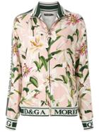 Dolce & Gabbana Lily-print Bomber Jacket - Pink