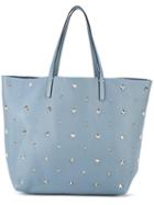 Red Valentino Large Studded Shopper, Women's, Blue, Calf Leather/metal