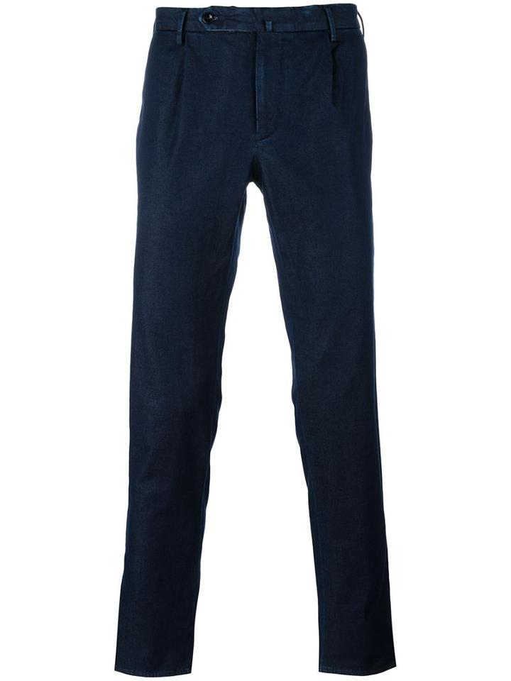 Incotex Classic Chinos, Men's, Size: 48, Blue, Cotton/spandex/elastane