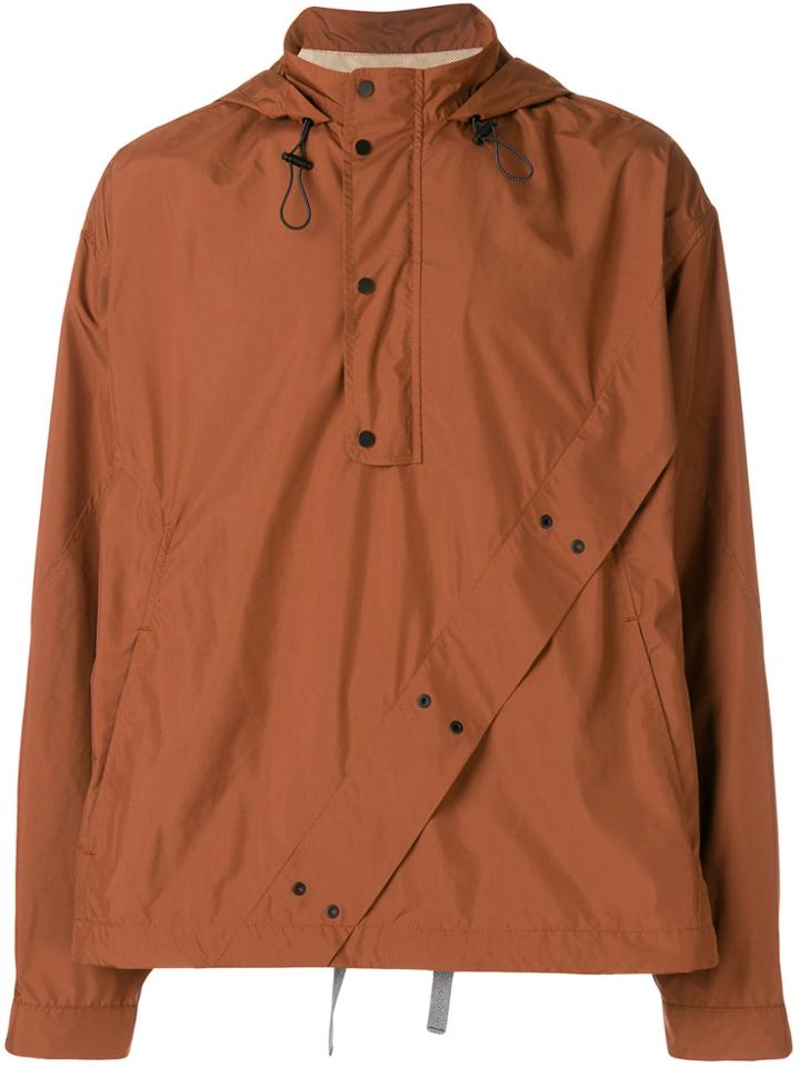 Qasimi Boxy Button Hoodie - Brown