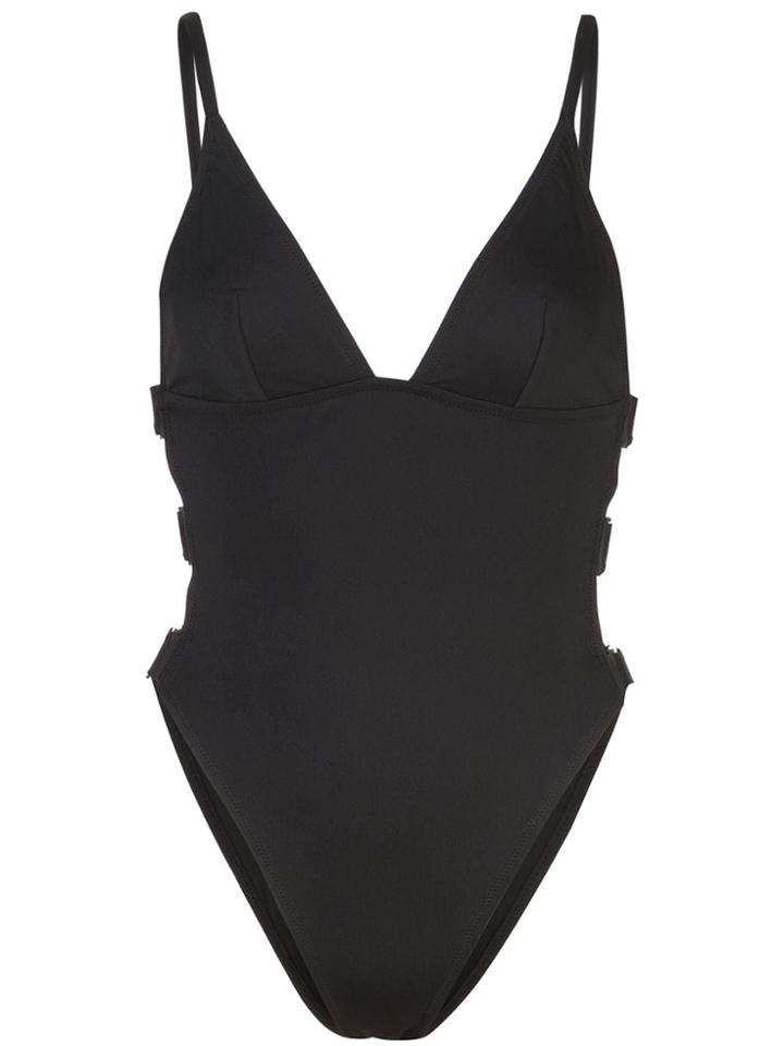 Fleur Du Mal Cut-out High Leg Swimsuit - Black