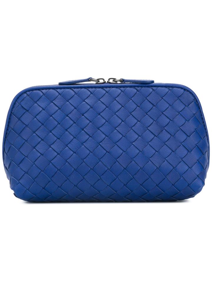 Bottega Veneta Intrecciato Make Up Bag - Blue