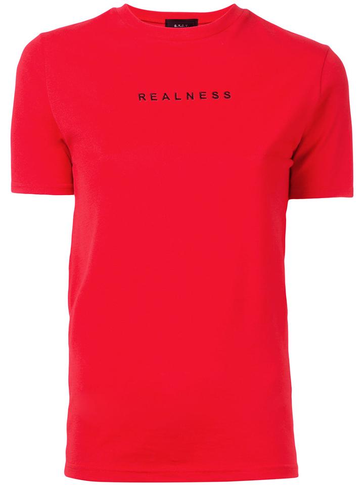 G.v.g.v. - Realness Embroidered T-shirt - Women - Cotton - Xs, Red, Cotton