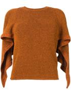 Chloé Waterfall Sleeve Knitted Top - Brown
