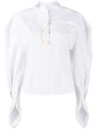Jacquemus Stripe Puff Sleeve Shirt - White