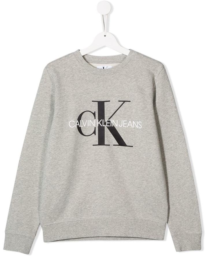 Calvin Klein Kids Logo Jumper - Grey