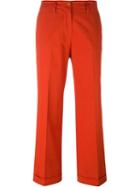 Etro Turn-up Hem Cropped Trousers, Women's, Size: 44, Yellow/orange, Cotton/spandex/elastane