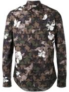 Valentino Camustar And Floral Print Shirt, Men's, Size: 40, Cotton