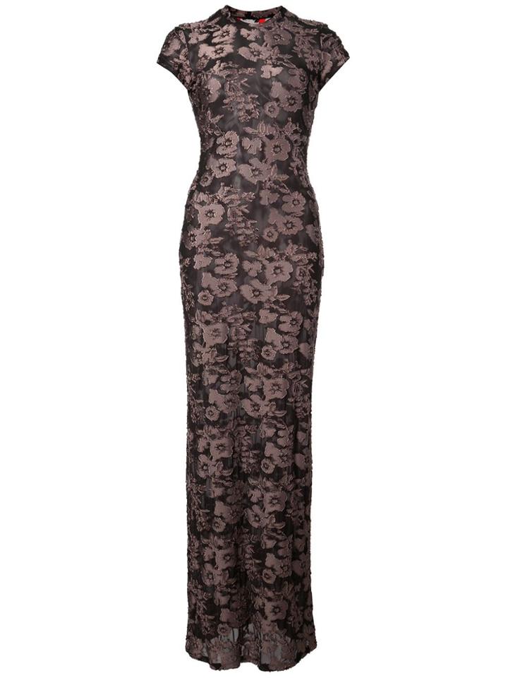Eckhaus Latta Fitted Floral Dress - Black