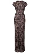 Eckhaus Latta Fitted Floral Dress - Black