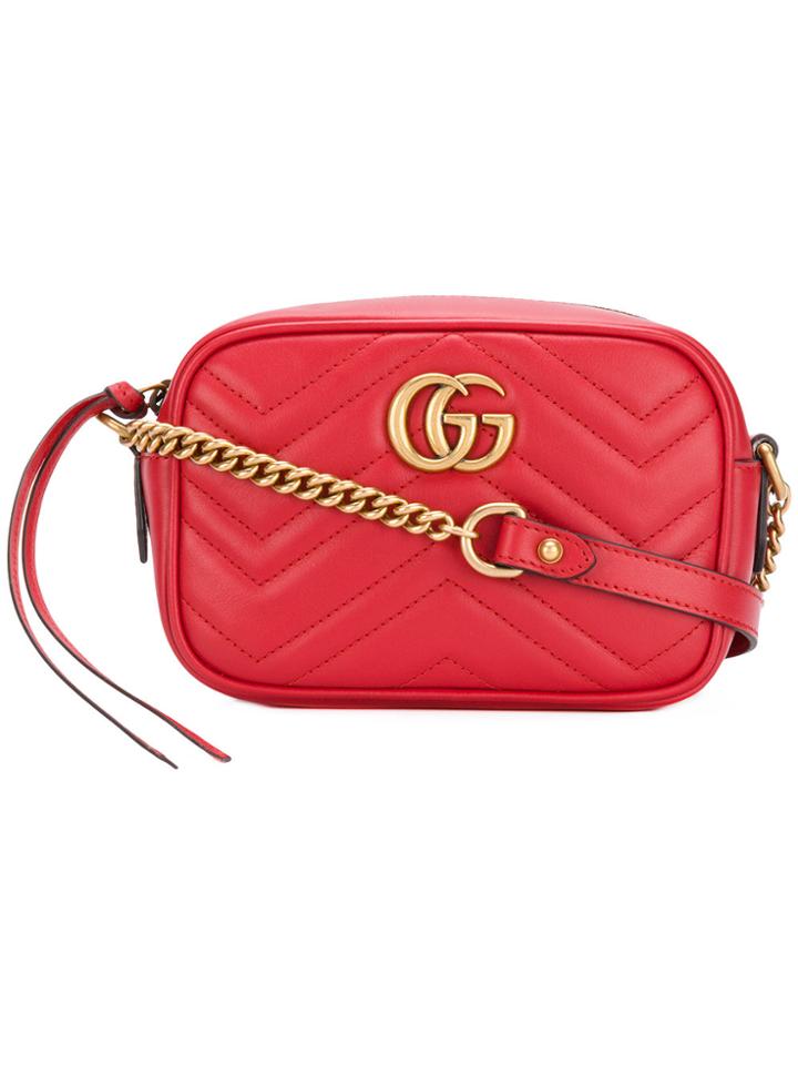 Gucci Gg Marmont Shoulder Bag - Red