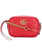 Gucci Gg Marmont Shoulder Bag - Red