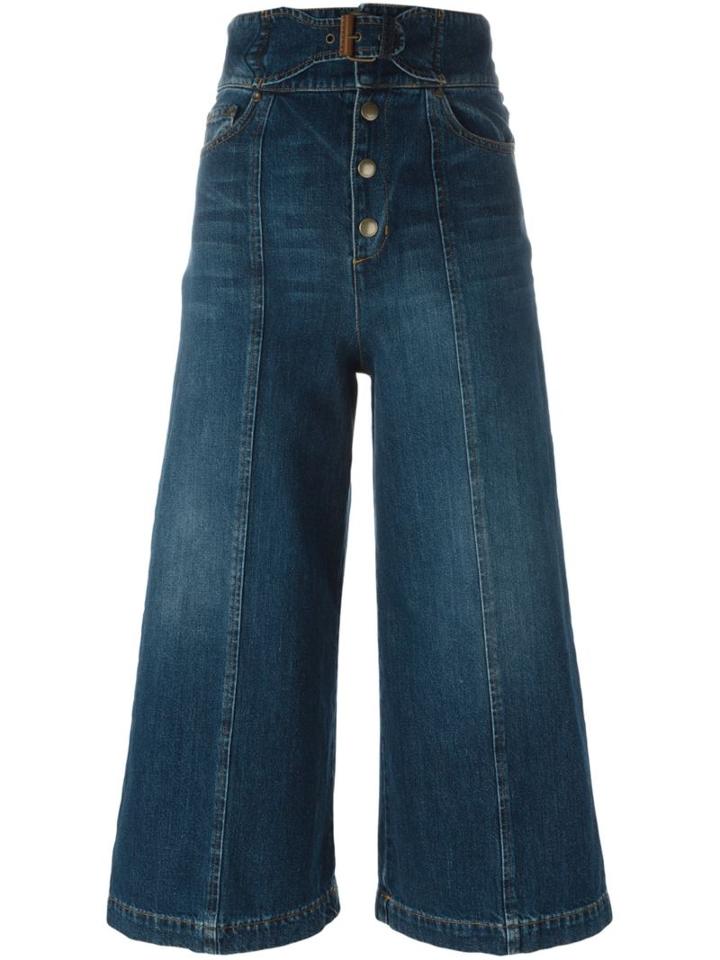 Red Valentino Denim Culottes, Women's, Size: 42, Blue, Polyester/cotton