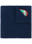 Dsquared2 - Patch Embroidered Scarf - Men - Wool - One Size, Blue, Wool