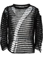 Maison Margiela Distressed Knit Jumper, Women's, Size: M, Black, Cotton/polyamide
