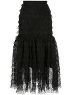 Bambah Victorian Lace Midi Skirt - Black