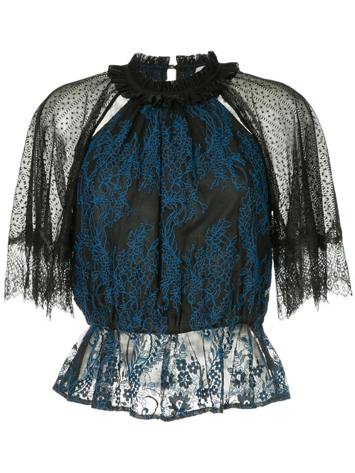 Three Floor Lace Blouse - Black