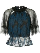 Three Floor Lace Blouse - Black