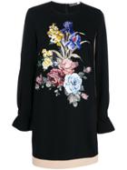 Sport Max Code Floral Embroidered Shift Dress - Black