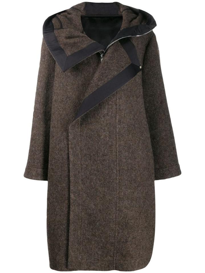Rick Owens Hooded Coat - Brown