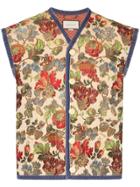 Gucci Floral-embroidered Vest - Neutrals