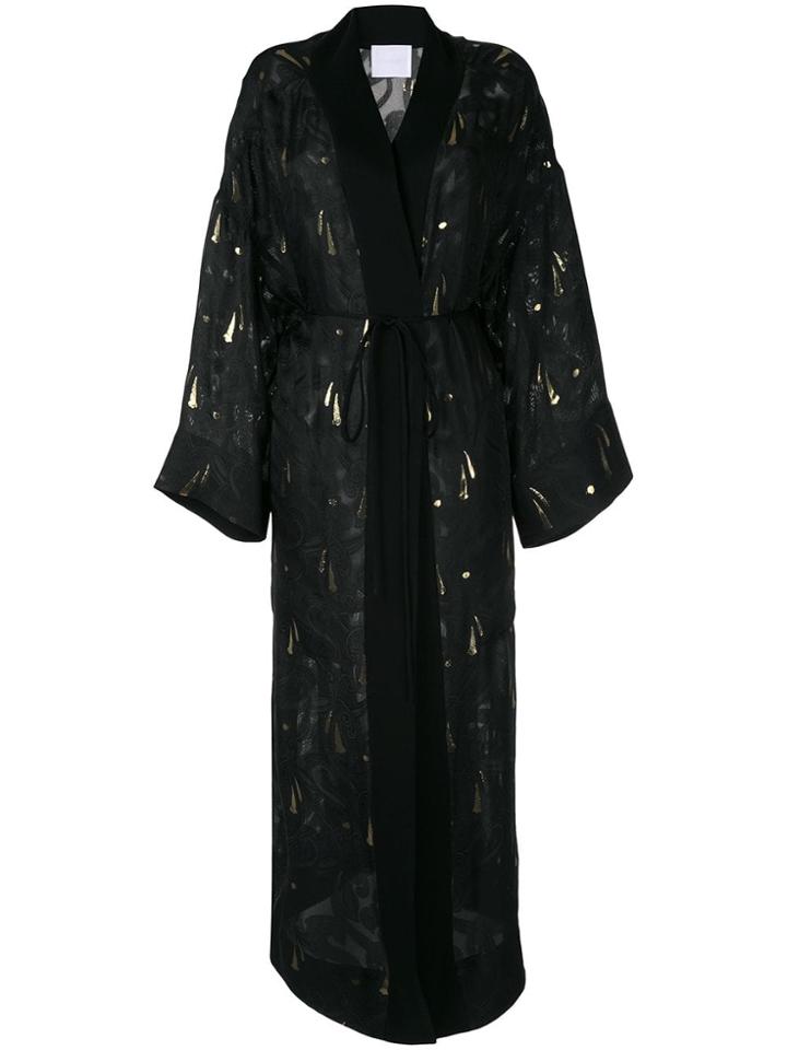 Mame Printed Kimono Jacket - Black