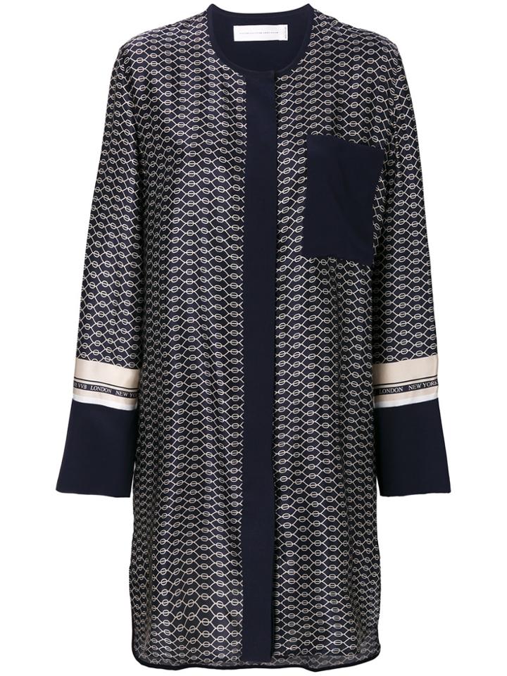 Victoria Victoria Beckham Printed Shirt Dress - Blue