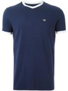 Armani Jeans Logo Patch T-shirt, Men's, Size: Large, Blue, Cotton