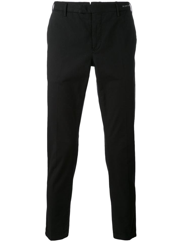 Pt01 - Plain Chinos - Men - Cotton/linen/flax/spandex/elastane - 54, Black, Cotton/linen/flax/spandex/elastane