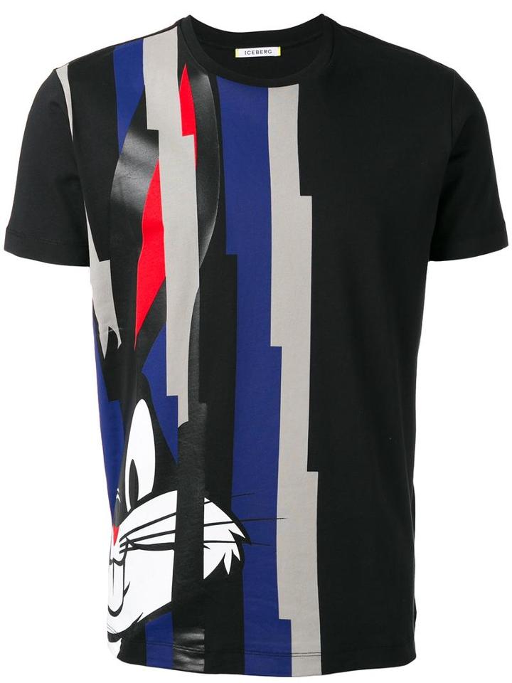 Iceberg Bugs Bunny T-shirt, Men's, Size: Medium, Black, Cotton
