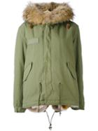 Mr & Mrs Italy - Army Mini Parka - Women - Cotton/lamb Skin/polyamide/coyote Fur - S, Green, Cotton/lamb Skin/polyamide/coyote Fur