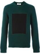 Msgm Crew Neck Sweater, Men's, Size: Small, Green, Polyamide/wool
