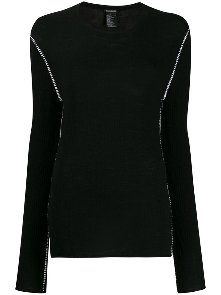 Ann Demeulemeester Alison Contrast Seam Jumper - Black
