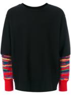 Facetasm Striped Sleeves Jumper - Black