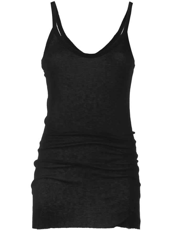 Rick Owens Lilies Fitted Tank Top, Women's, Size: 44, Black, Viscose/cotton/polyamide