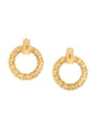 Chanel Pre-owned 1996 Cc Hoop Earrings - Gold